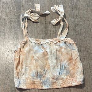 Kiwi & Punch Chic Cream Tie-Dye Camisole with Adjustable Straps‎ S